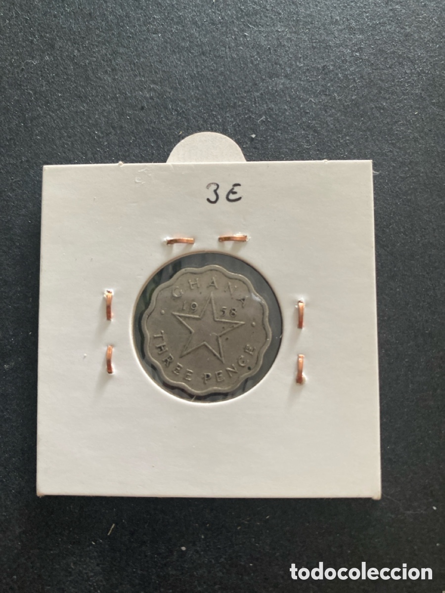 Monedas antiguas de &Aacute;frica: Moneda de Ghana 3 pence - Foto 2