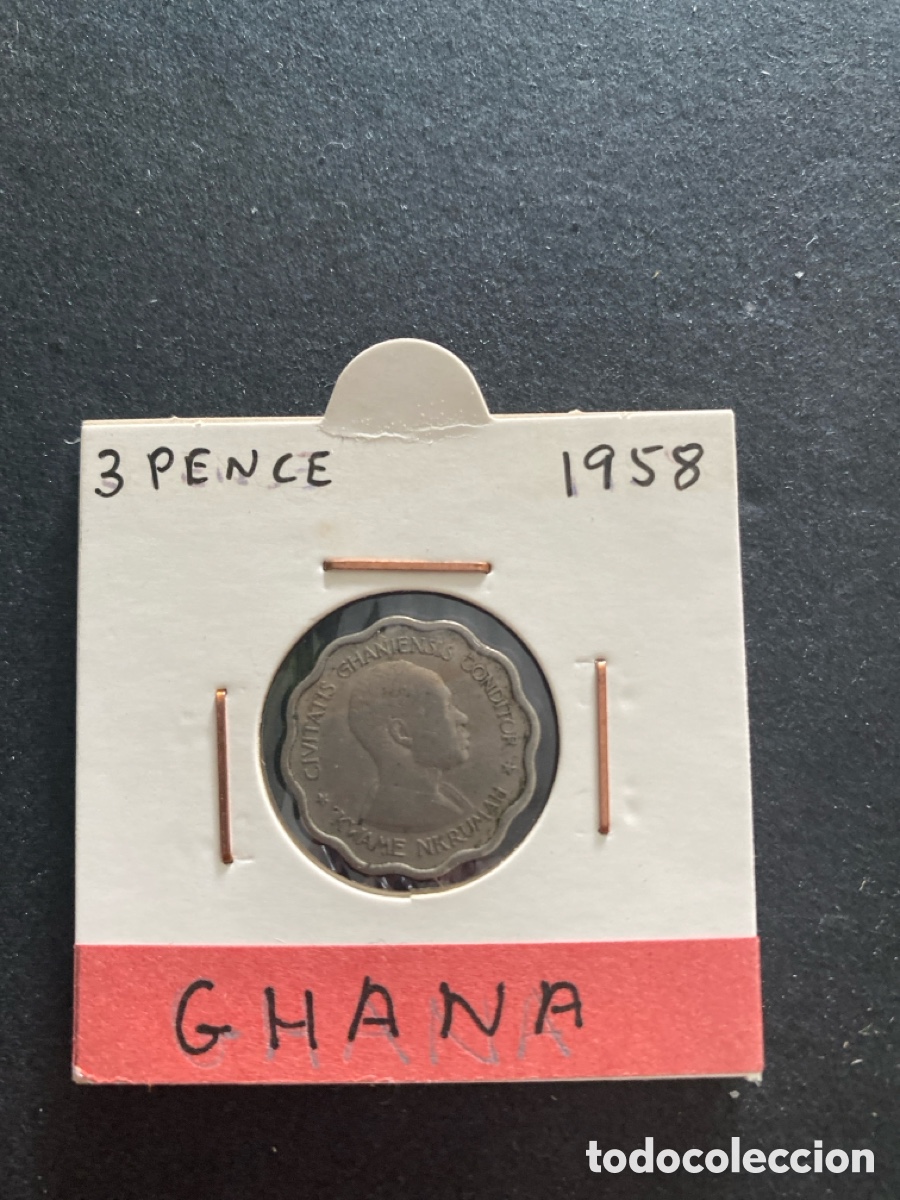 Monedas antiguas de &Aacute;frica: Moneda de Ghana 3 pence - Foto 1