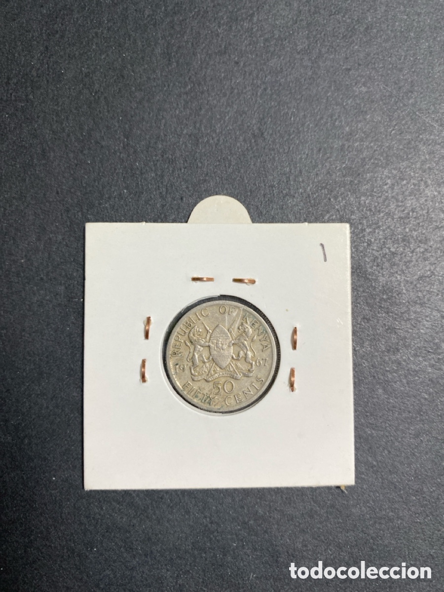 Monedas antiguas de &Aacute;frica: Moneda de Kenia 50 cent - Foto 2