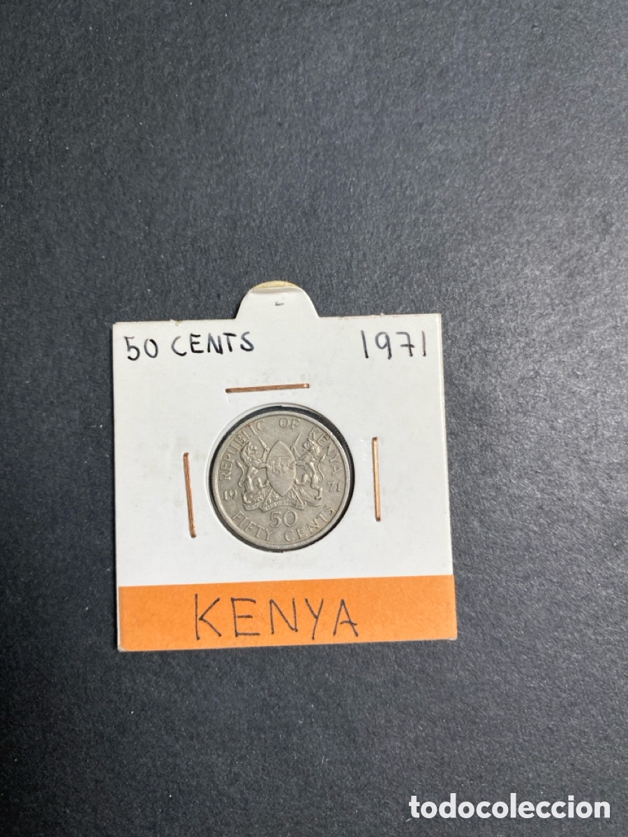 Monedas antiguas de &Aacute;frica: Moneda de Kenia 50 cents - Foto 1