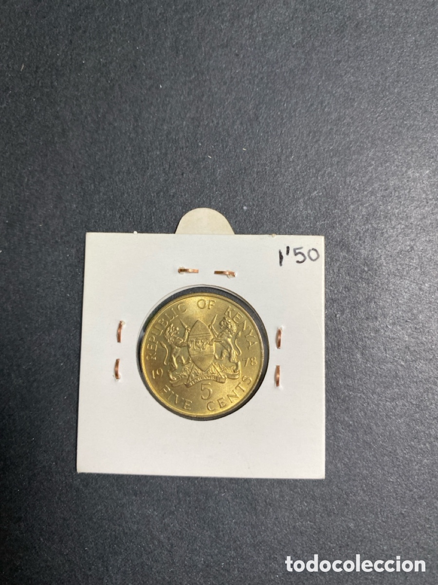 Monedas antiguas de &Aacute;frica: Moneda de Kenia 5 cents - Foto 2