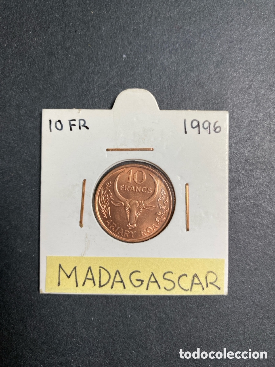 Monedas antiguas de &Aacute;frica: Moneda de Madagascar 10 francs - Foto 1