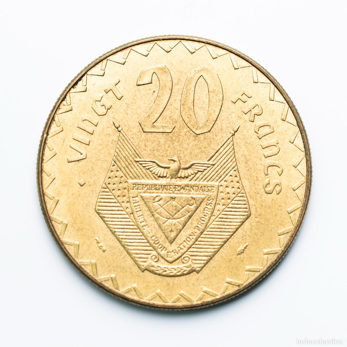 Monedas antiguas de &Aacute;frica: 20 francos 1977 Rwanda - Foto 1