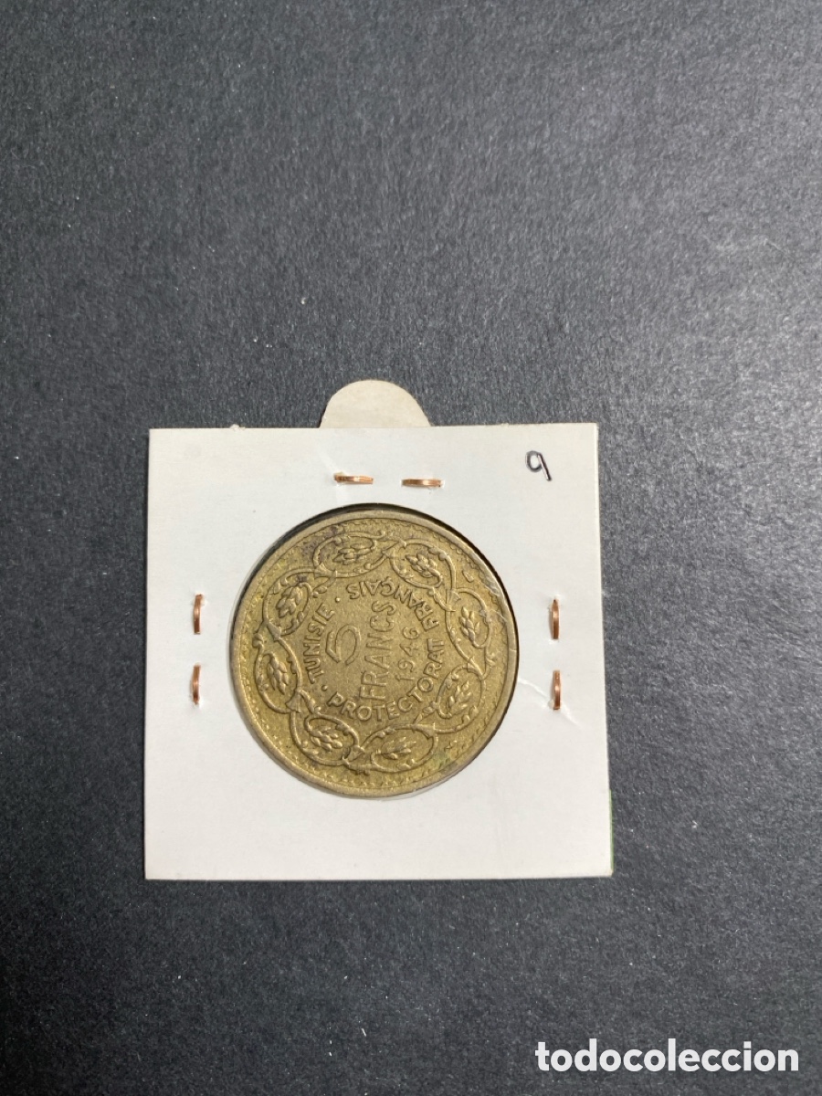 Monedas antiguas de &Aacute;frica: Moneda de T&uacute;nez 5 francos - Foto 2