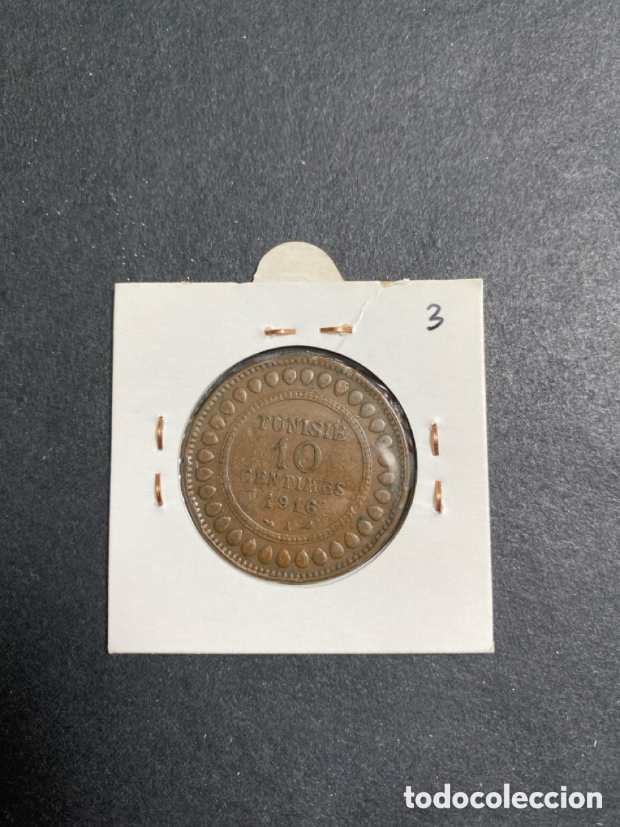 Monedas antiguas de &Aacute;frica: Moneda de Tunez 10 cent - Foto 2