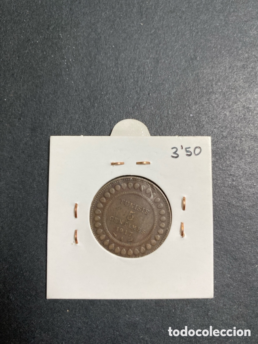Monedas antiguas de &Aacute;frica: Moneda de Tunez 5 cent - Foto 2