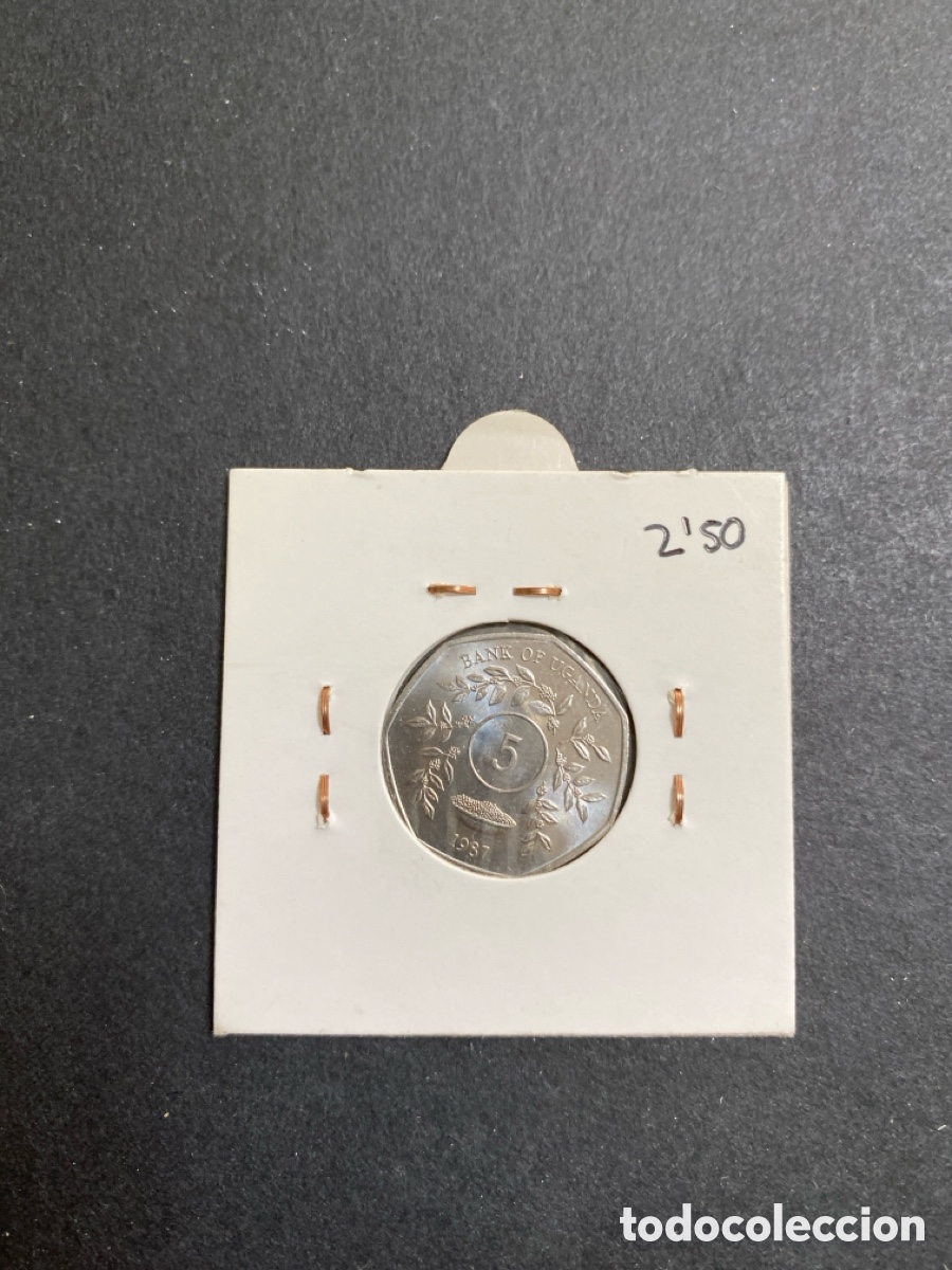 Monedas antiguas de &Aacute;frica: Moneda de Uganda 5 schilling - Foto 2