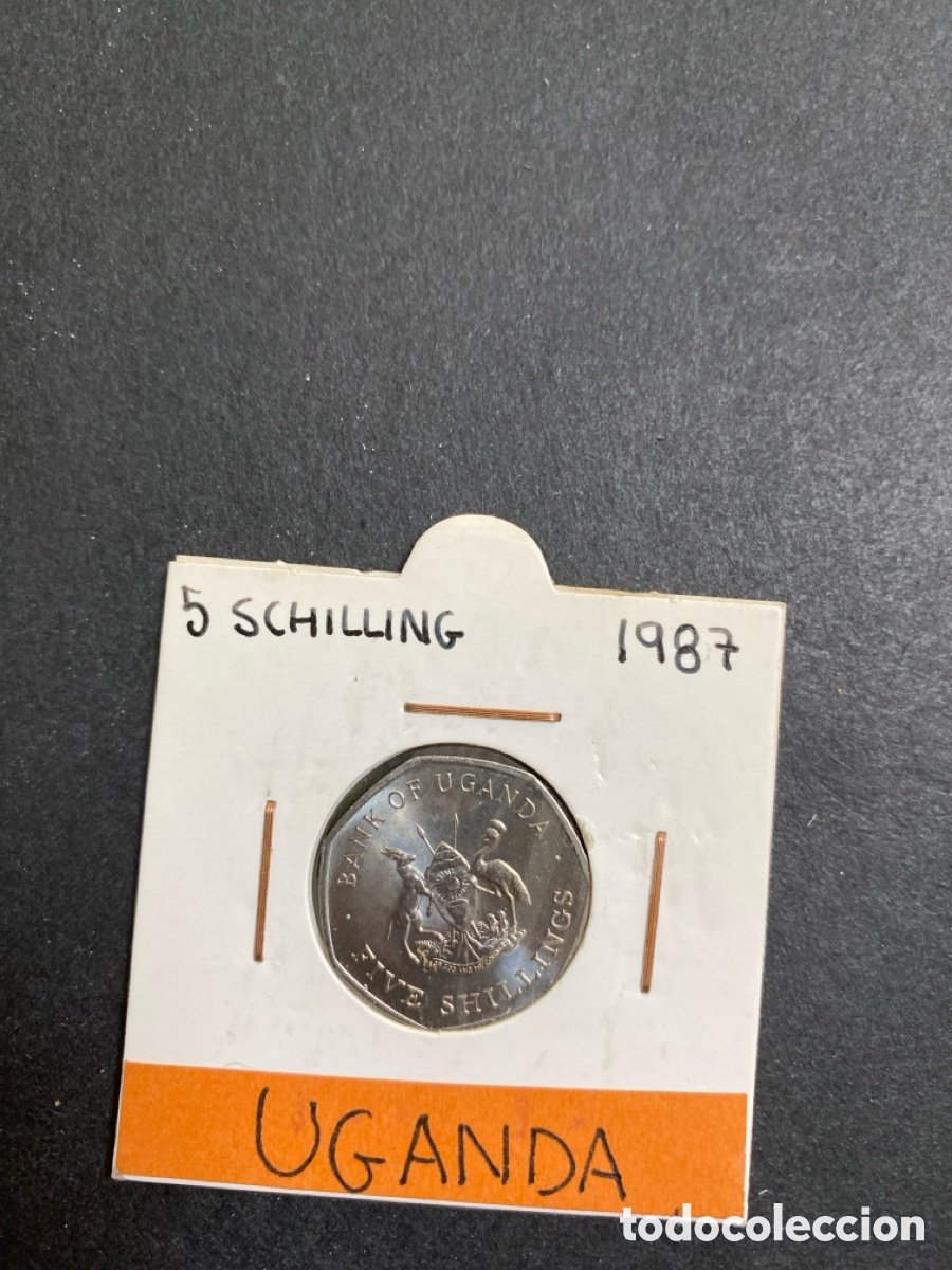 Monedas antiguas de &Aacute;frica: Moneda de Uganda 5 schilling - Foto 1