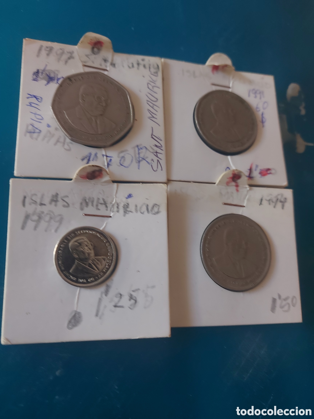 Monedas antiguas de &Aacute;frica: 4 monedas islas Mauriti - Foto 1