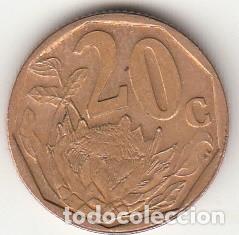 Monedas antiguas de &Aacute;frica: SUDAFRICA - MONEDA DE 20 CENT DE 2001 - Foto 2