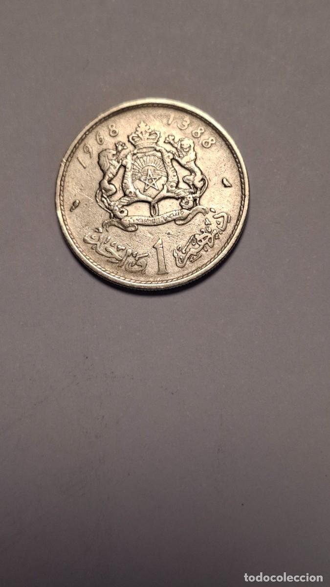 Monedas antiguas de &Aacute;frica: MONEDA DE MARRUECOS DE 1 DIRHAM DE 1968 - Foto 2