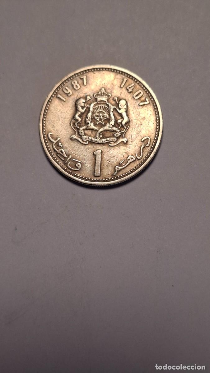Monedas antiguas de &Aacute;frica: MONEDA DE MARRUECOS DE 1 DIRHAM DE 1987 - Foto 2