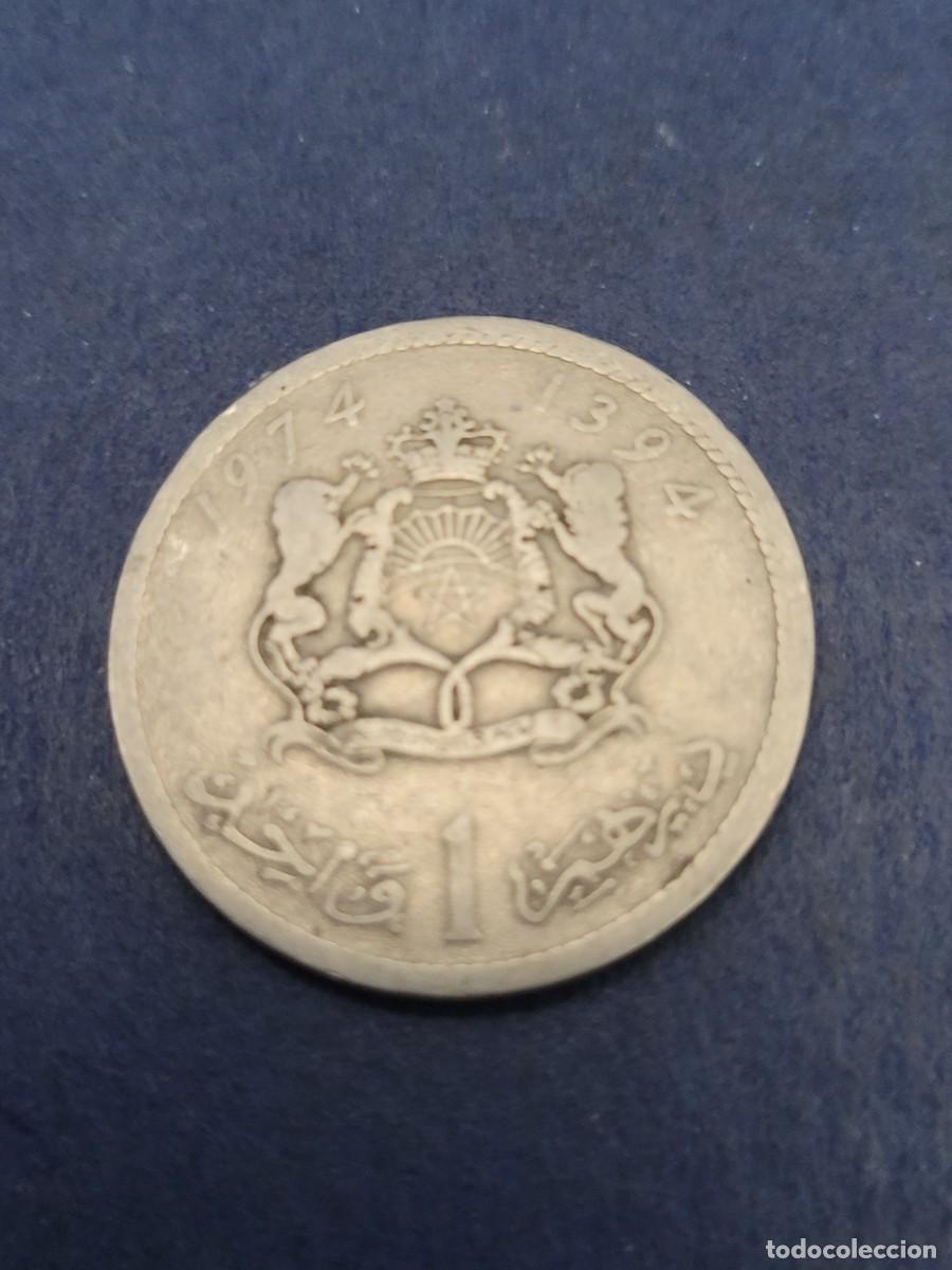 Monedas antiguas de &Aacute;frica: Moneda 1 dirham 1974 Marruecos - Foto 2