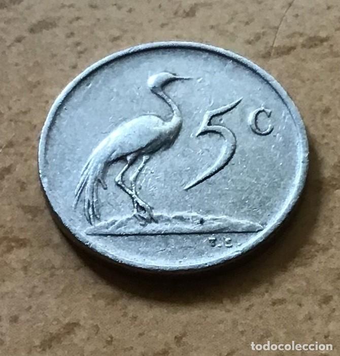 Monedas antiguas de &Aacute;frica: 5 centavos de Sud&aacute;frica. A&ntilde;o 1974