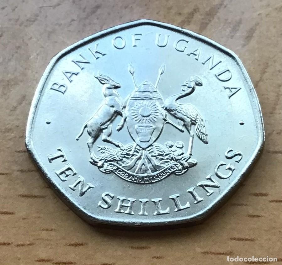 Monedas antiguas de &Aacute;frica: 10 chelines de Uganda. A&ntilde;o 1987 - Foto 2