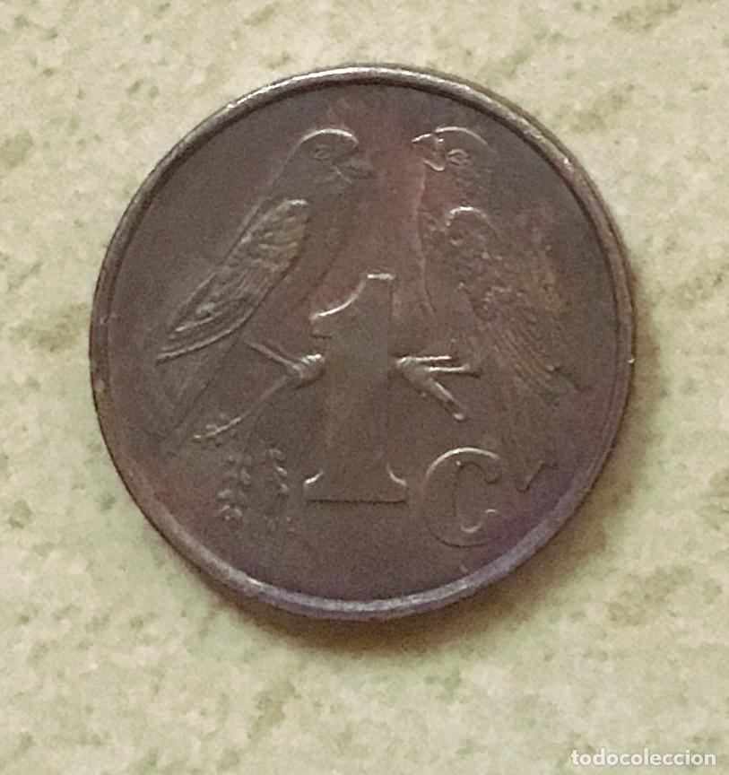 Monedas antiguas de &Aacute;frica: 1 centavo de Sud&aacute;frica. A&ntilde;o 1999