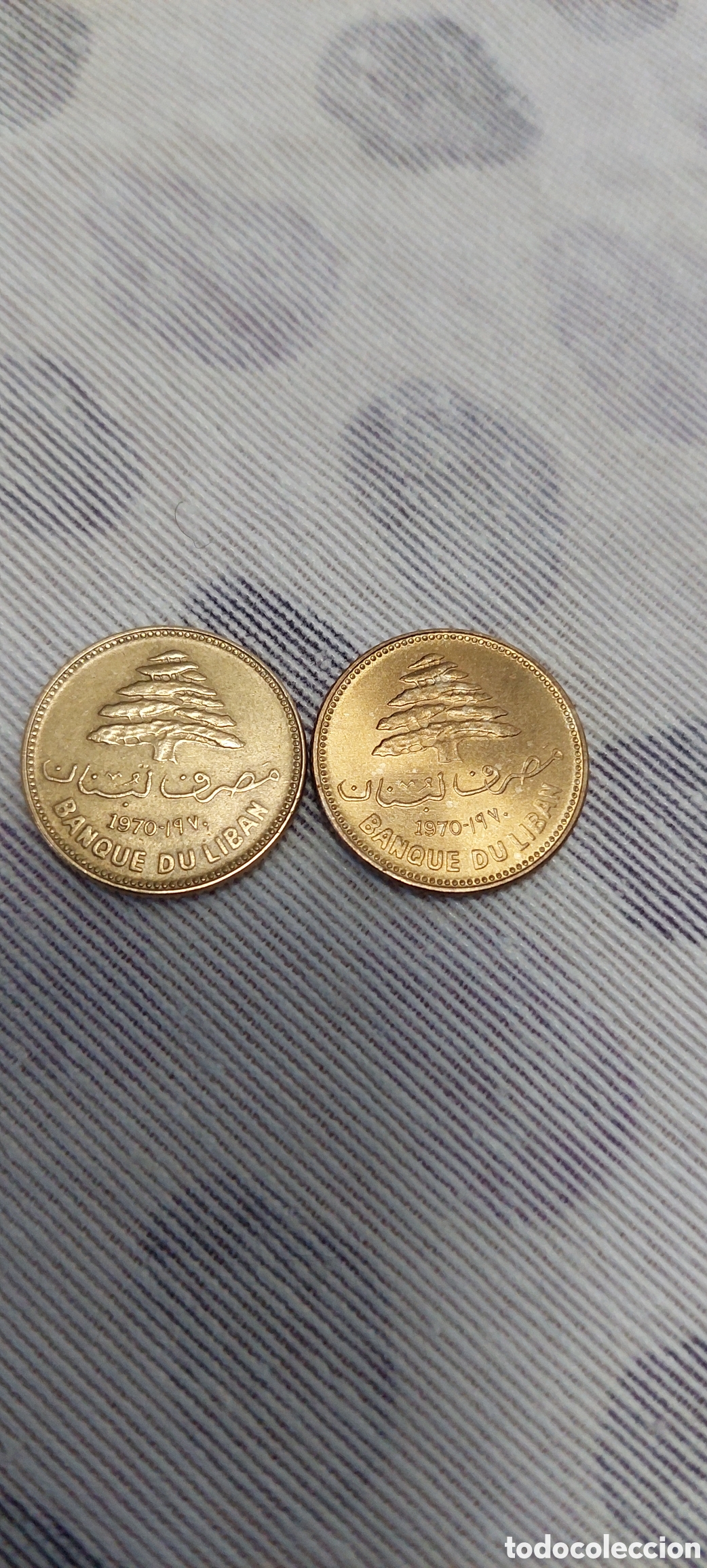 Monedas antiguas de &Aacute;frica: 5 Piastras Libanesas 1970 - Foto 2