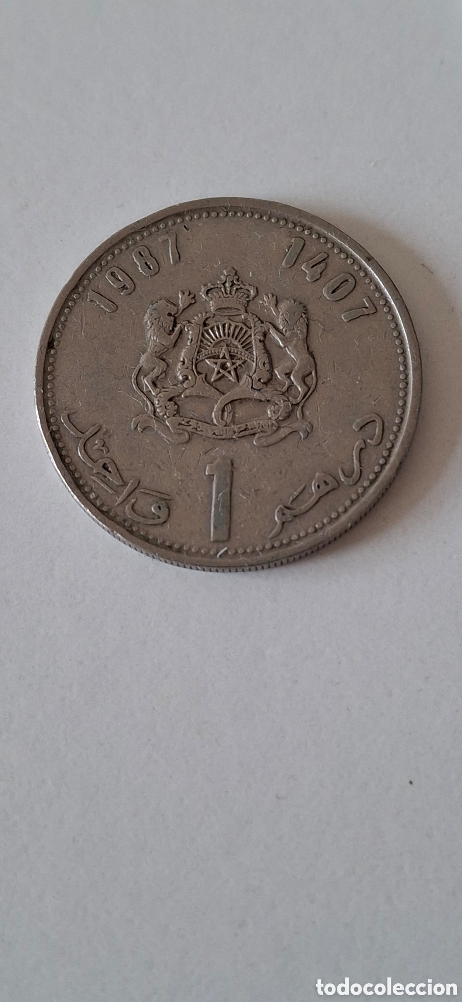 Monedas antiguas de &Aacute;frica: 1 Dirham 1987 Marruecos Dirhams - Foto 1