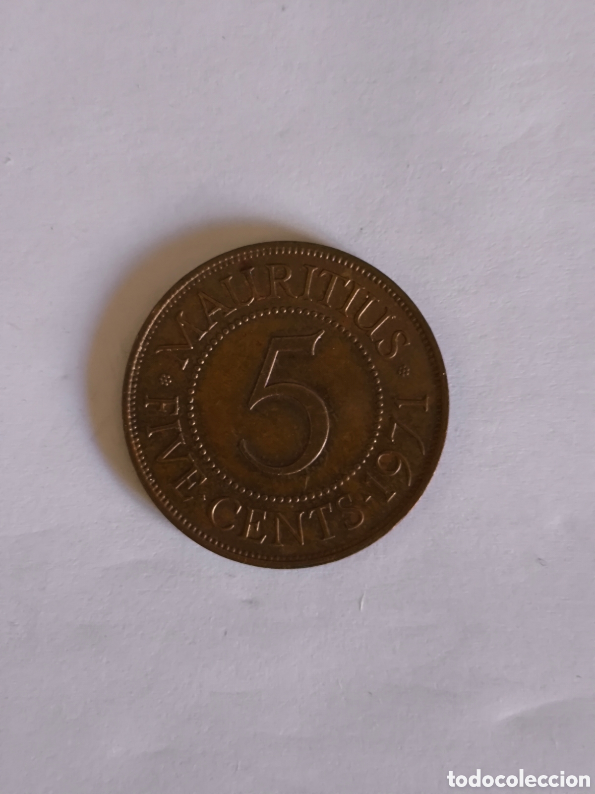 Monedas antiguas de &Aacute;frica: 5 C&eacute;ntimos Isla Mauricio 1971 - Foto 1