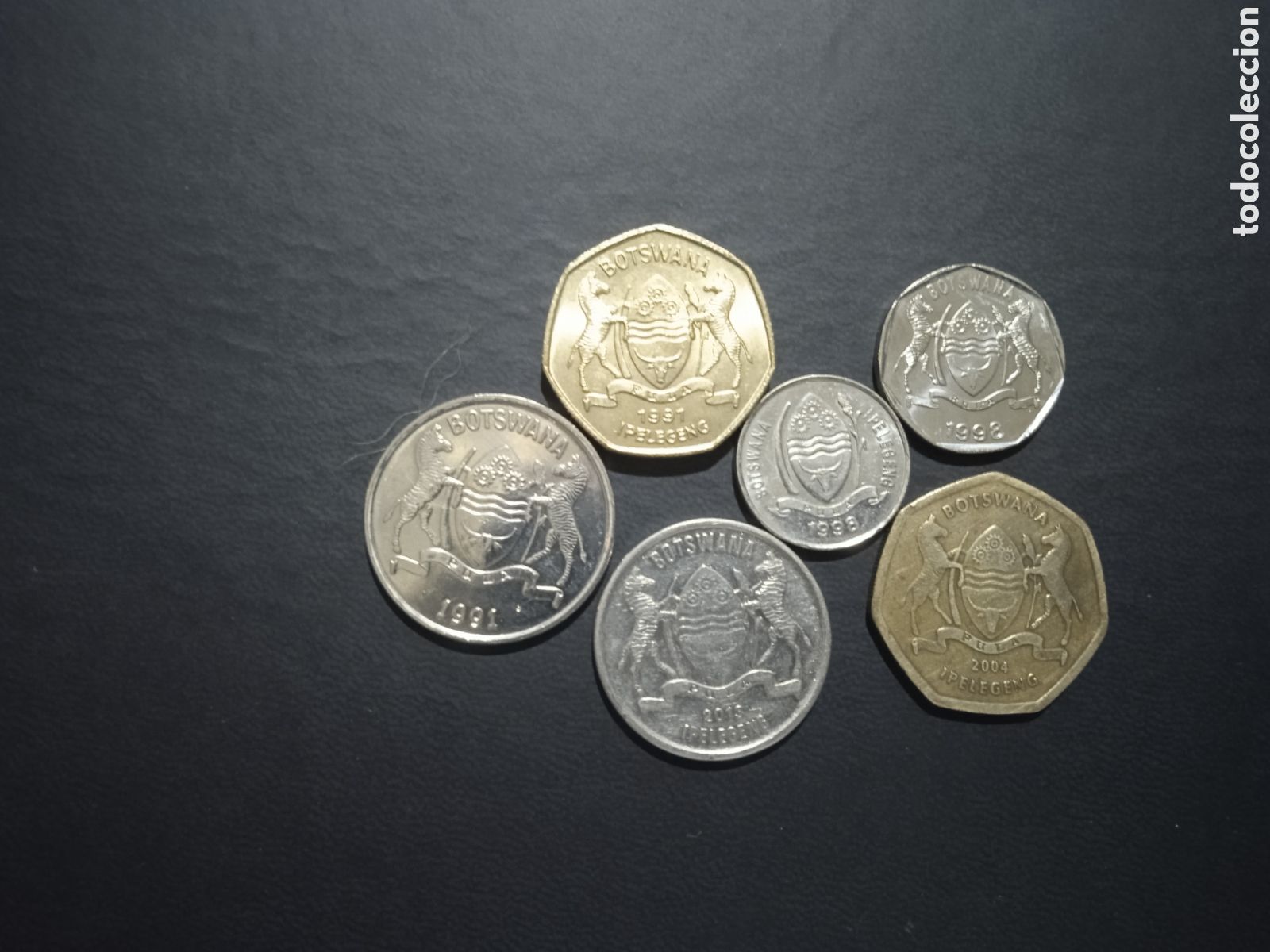 Monedas antiguas de &Aacute;frica: Conjunto de 6 monedas de Botswana dificiles - Foto 2