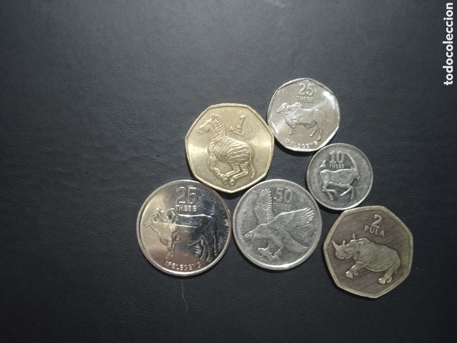 Monedas antiguas de &Aacute;frica: Conjunto de 6 monedas de Botswana dificiles - Foto 1