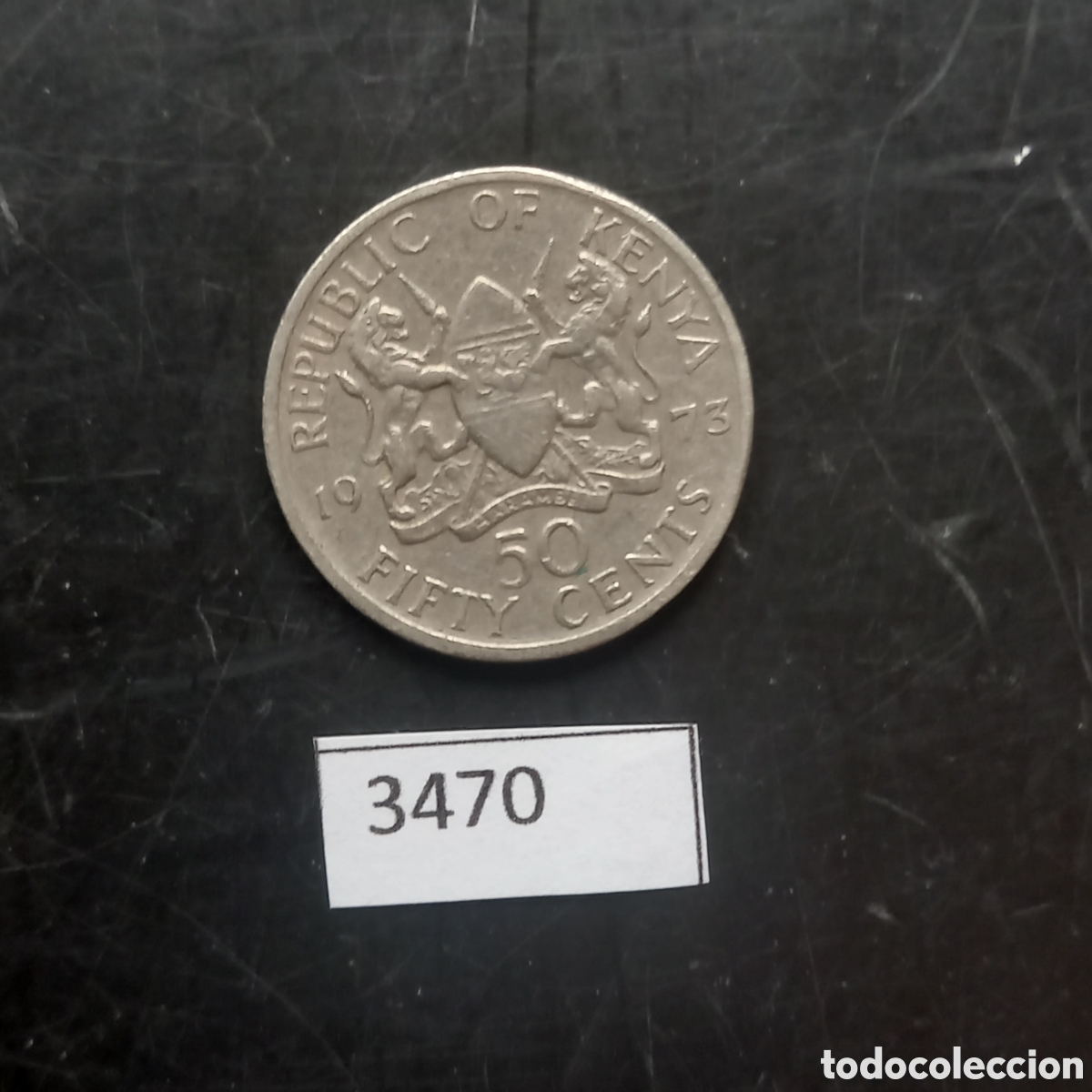 Monedas antiguas de &Aacute;frica: Kenya 50 c&eacute;ntimos 1975 - Foto 2