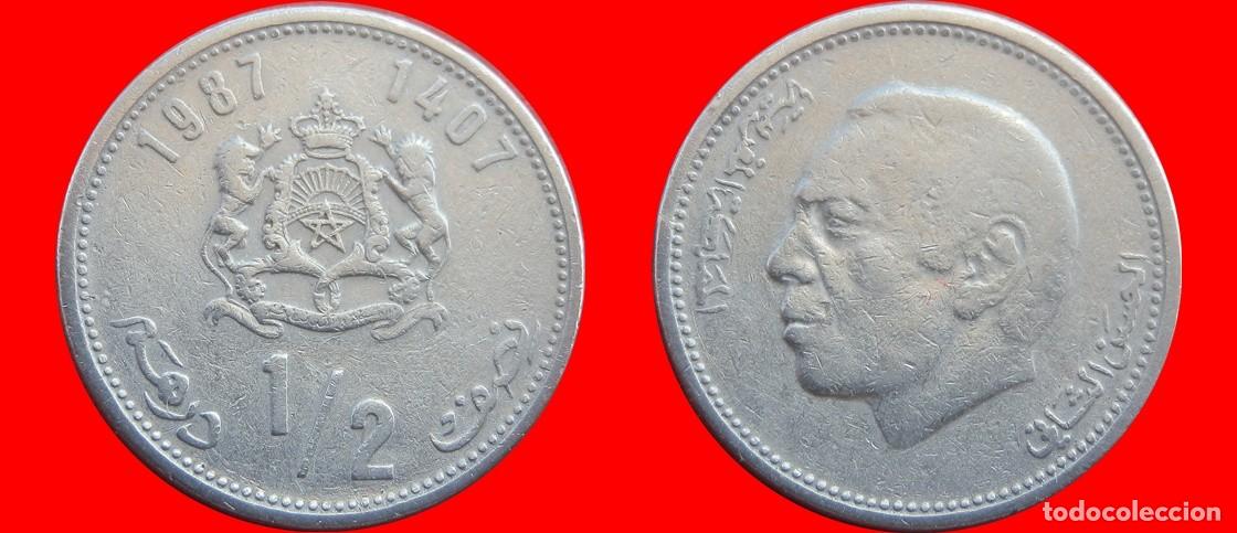 Monedas antiguas de &Aacute;frica: 1/2 DIRHAM 1987 MARRUECOS-127340 - Foto 1