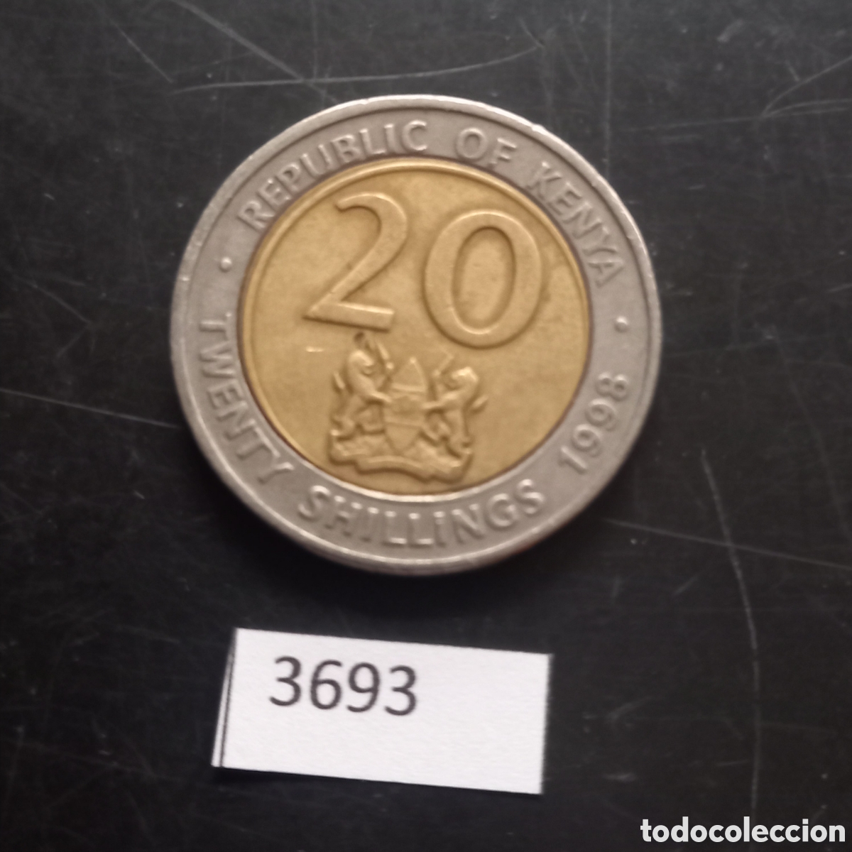 Monedas antiguas de &Aacute;frica: Kenya 20 chelines 1998 - Foto 2