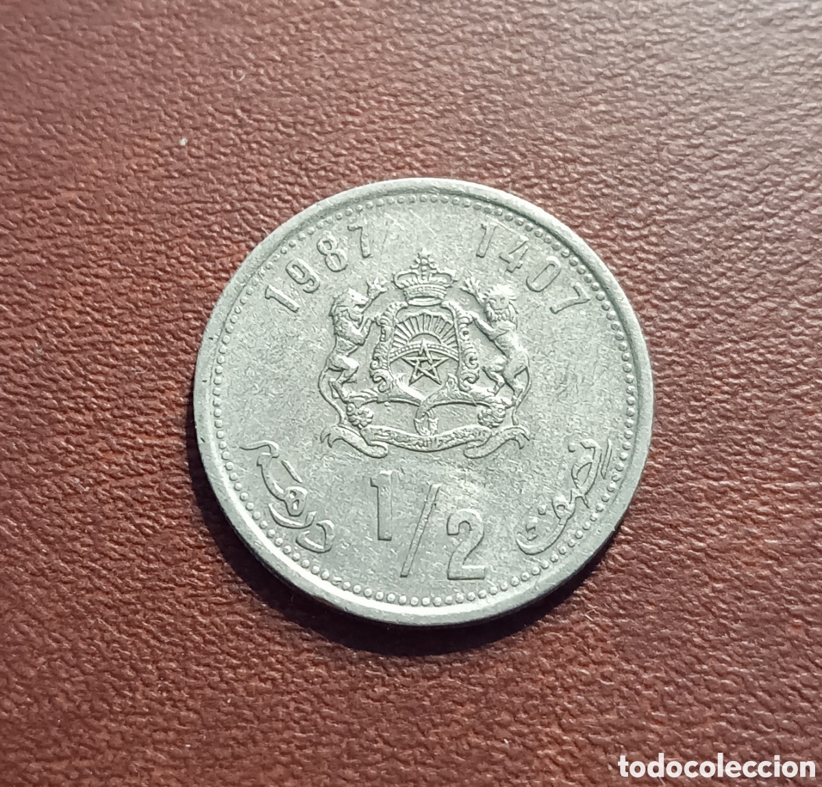 Monedas antiguas de &Aacute;frica: 1/2 DIRHAM 1987 - MARRUECOS - Foto 1