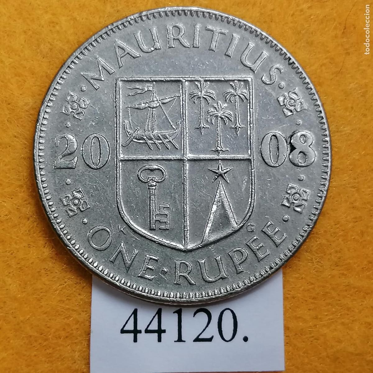 Monedas antiguas de &Aacute;frica: Mauricio 1 rupia 2008 - Foto 2