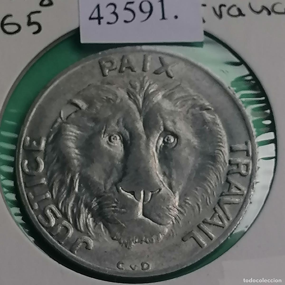 Monedas antiguas de &Aacute;frica: Congo 10 francos 1965, Leon - Foto 2