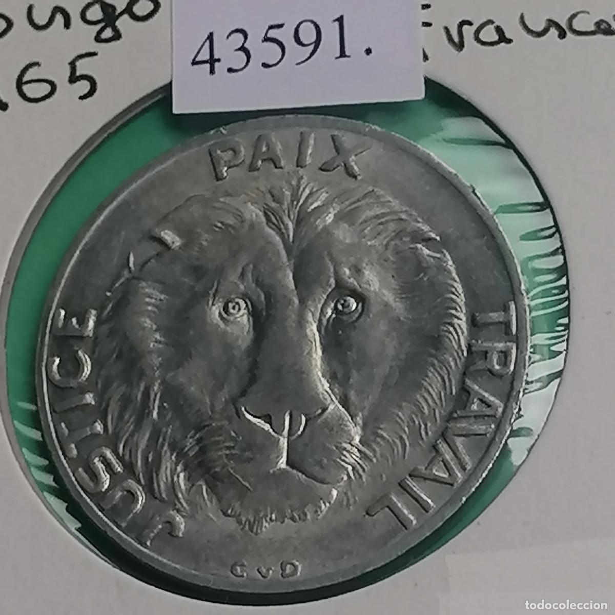 Monedas antiguas de &Aacute;frica: Congo 10 francos 1965, Leon - Foto 4