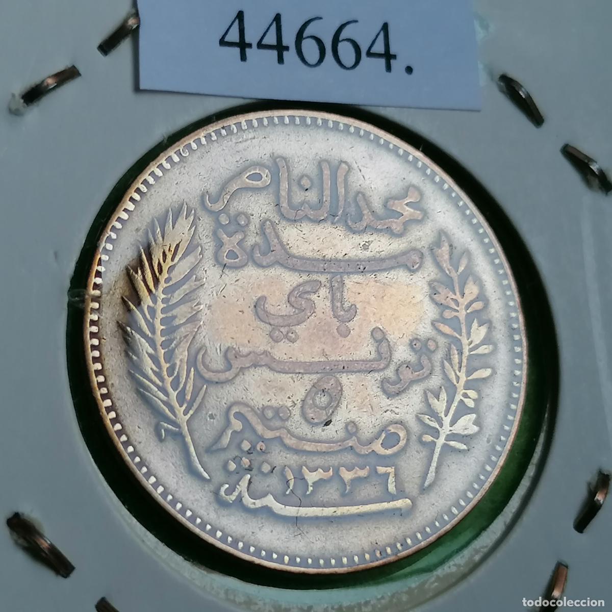 Monedas antiguas de &Aacute;frica: T&uacute;nez, 5 c&eacute;ntimos 1917, Protectorado Franc&eacute;s - Foto 4