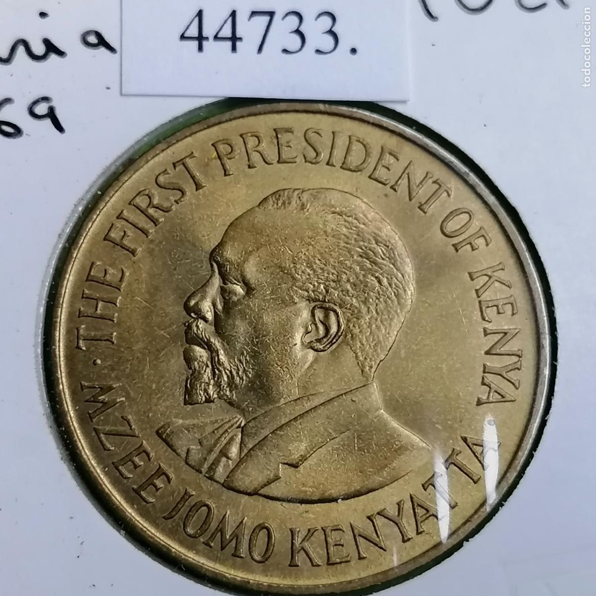 Monedas antiguas de &Aacute;frica: Kenia 10 c&eacute;ntimos 1969 - Foto 1