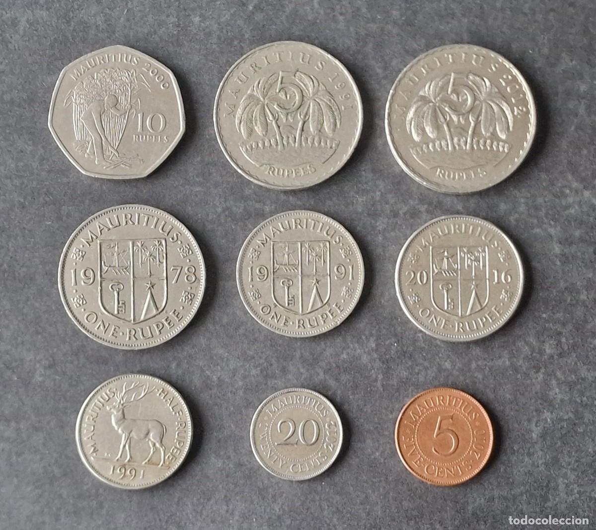 Monedas antiguas de &Aacute;frica: 9 MONEDAS DE MAURICIO DE DIFERENTE MODELO (1) - Foto 1