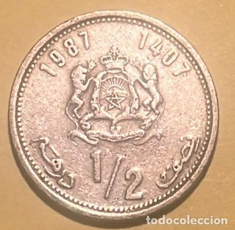 Monedas antiguas de &Aacute;frica: MARRUECOS 1/2 DIRHAM 1987 - Foto 2