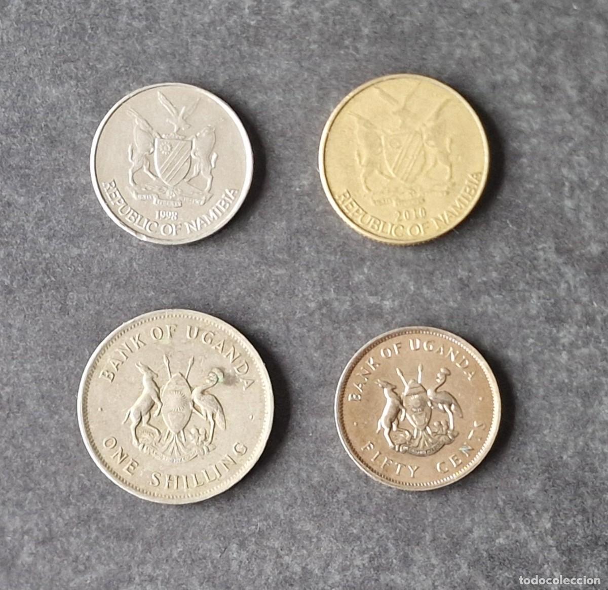 Monedas antiguas de &Aacute;frica: 4 MONEDAS DE NAMIBIA-UGANDA DE DIFERENTE MODELO (1) - Foto 2