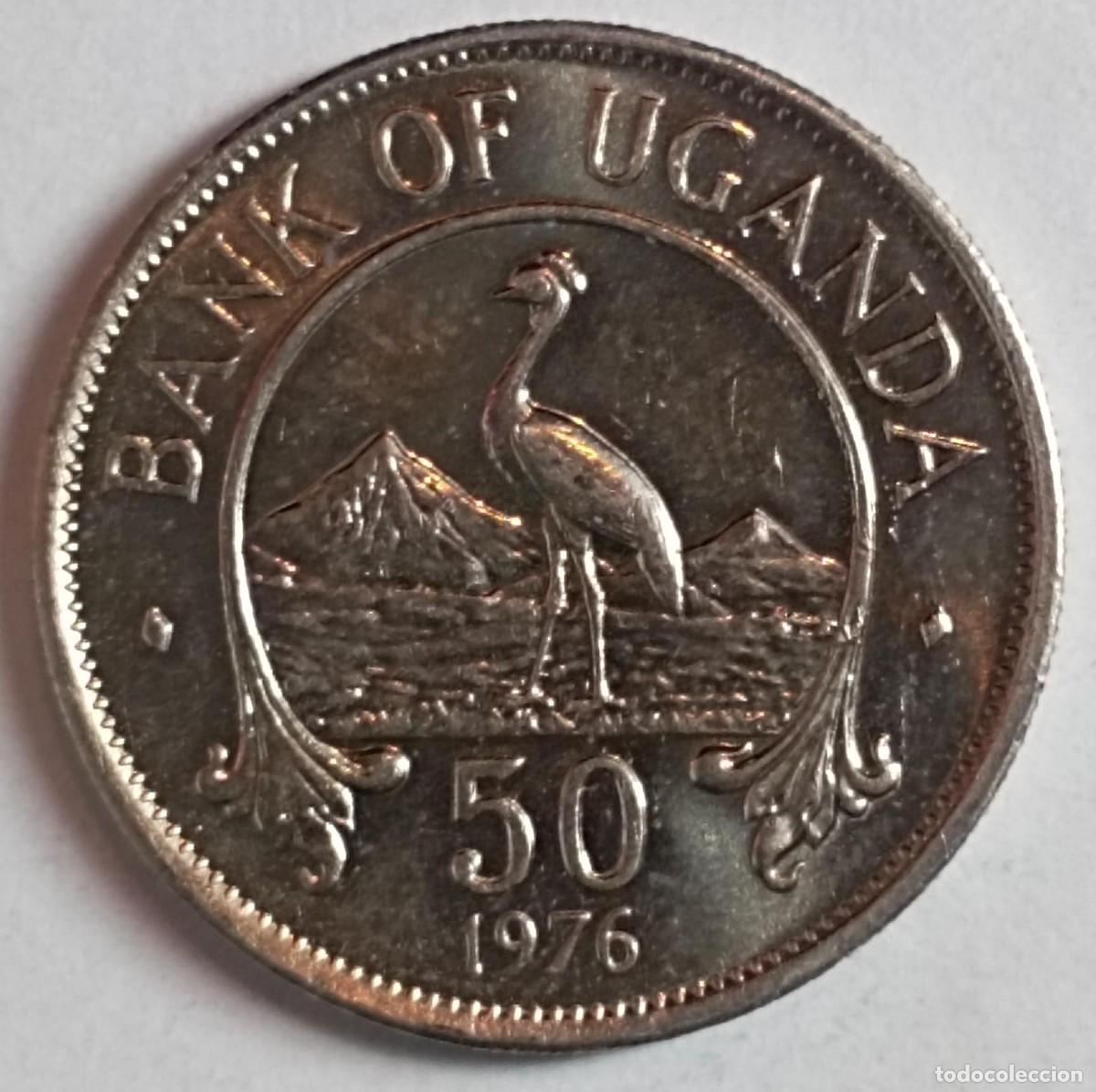 Monedas antiguas de &Aacute;frica: Moneda de Uganda 50 centavos de 1976 - Foto 1