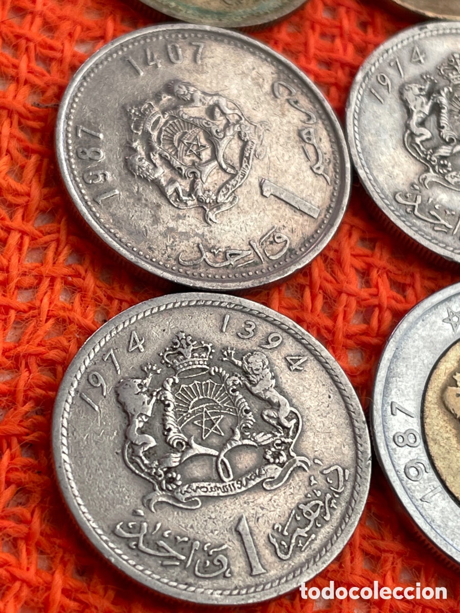 Monedas antiguas de &Aacute;frica: 6x Morocco Coins Pre 1988 - Foto 2