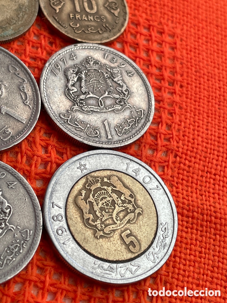 Monedas antiguas de &Aacute;frica: 6x Morocco Coins Pre 1988 - Foto 3