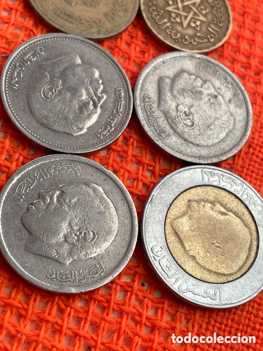 Monedas antiguas de &Aacute;frica: 6x Morocco Coins Pre 1988 - Foto 7