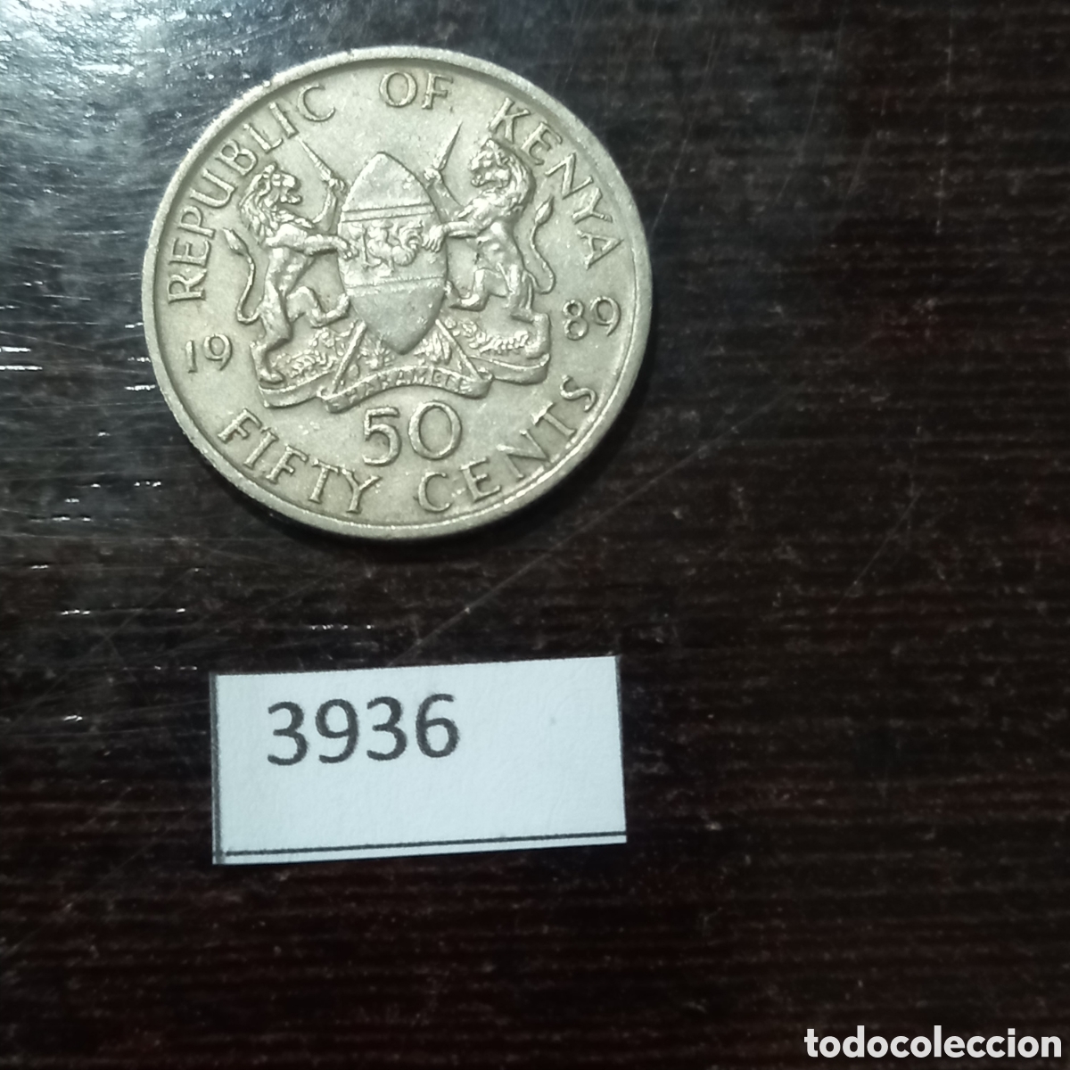 Monedas antiguas de &Aacute;frica: Kenya 50 centavos 1989 - Foto 2
