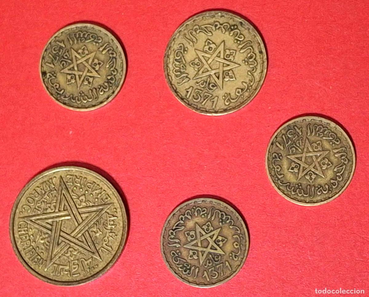 Monedas antiguas de &Aacute;frica: 5 monedas de Marruecos - Foto 2