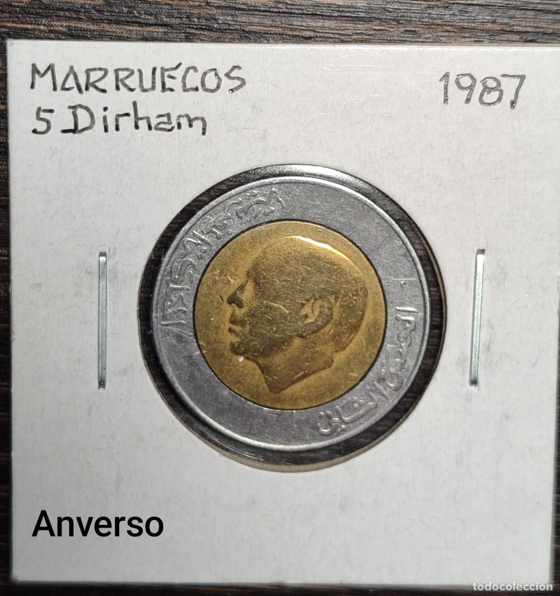 Monedas antiguas de &Aacute;frica: 5 dirham 1987 Marruecos BC - Foto 1