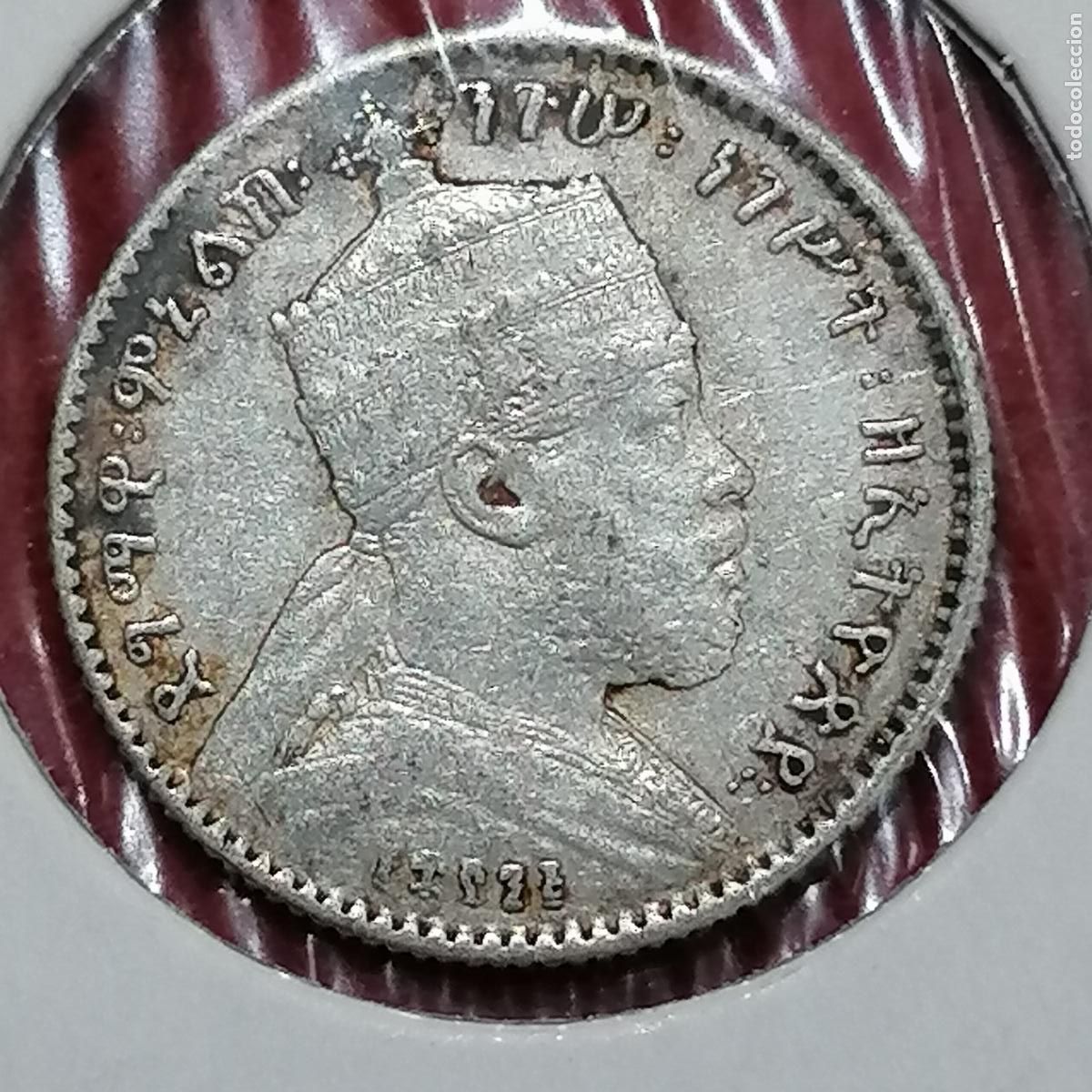 Monete antiche di Africa: Etiop&iacute;a 1895, 1 gersh plata, 1/20 birr , Ethiopia, 45159