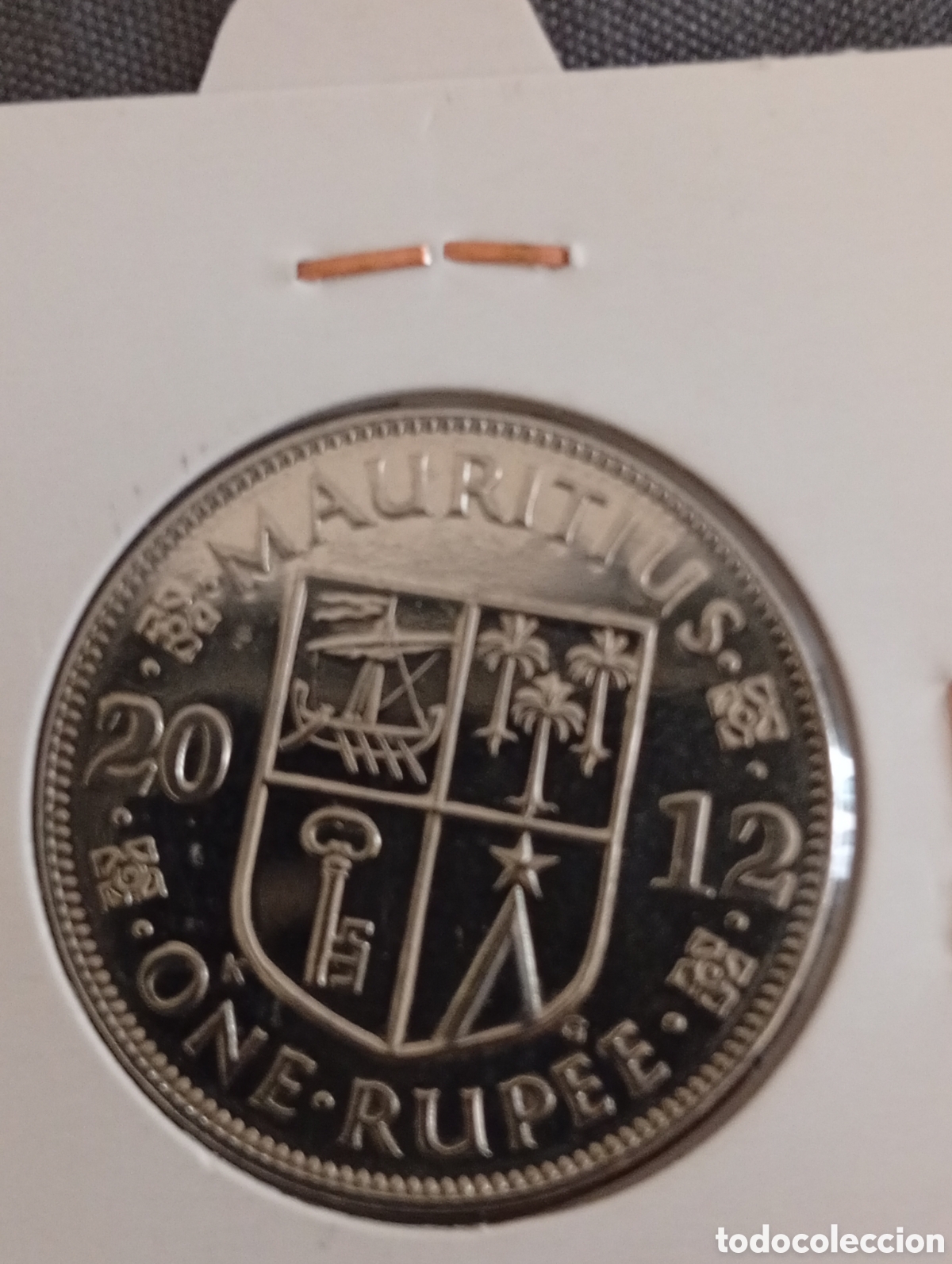 Monedas antiguas de &Aacute;frica: Moneda Mauricio 1 Rupia 2012 - Foto 3