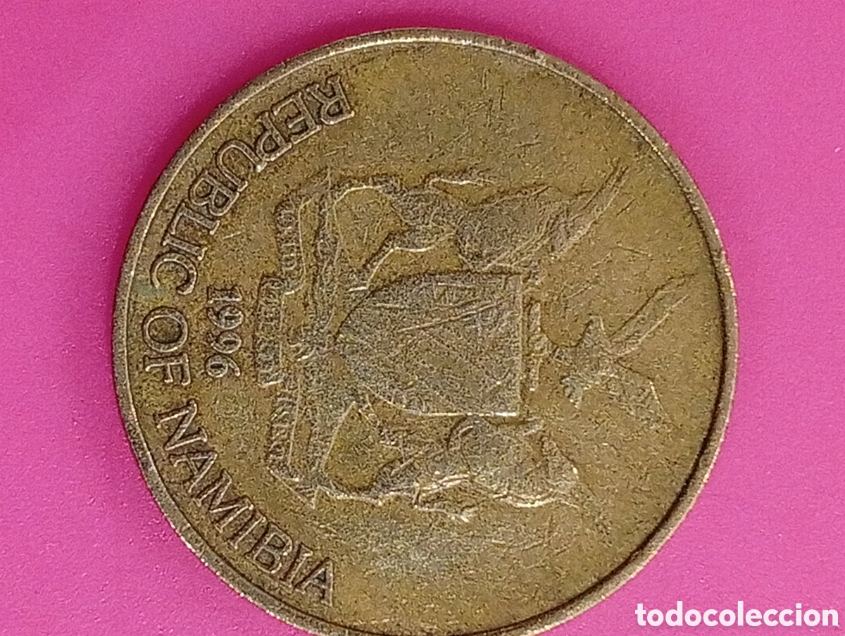 Monedas antiguas de &Aacute;frica: Moneda de Namibia, 1dolar, km#4, 1996 - Foto 2