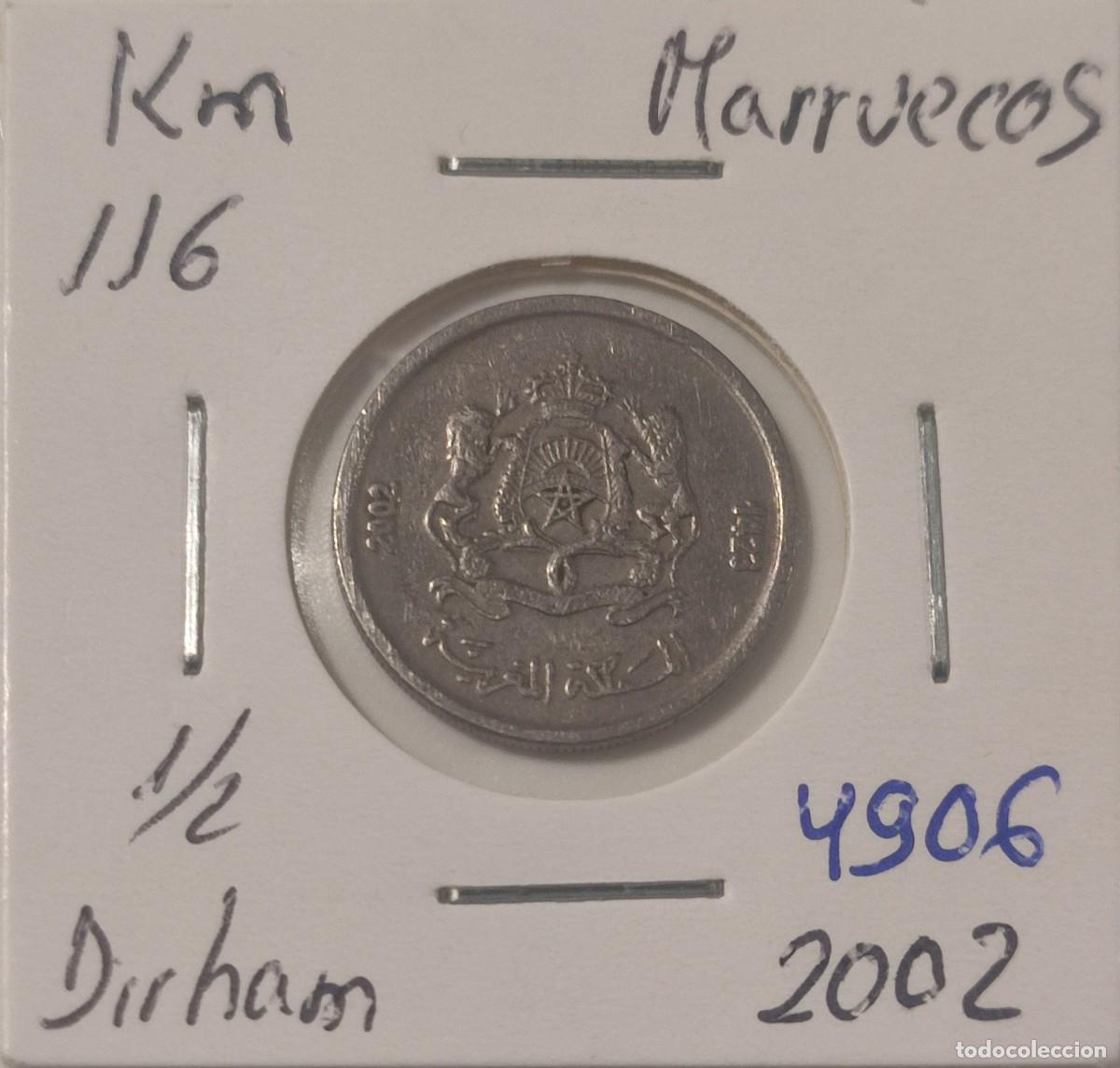 Monedas antiguas de &Aacute;frica: MONEDA DE MARRUECOS 1/2 DIRHAM 2002 - Foto 1