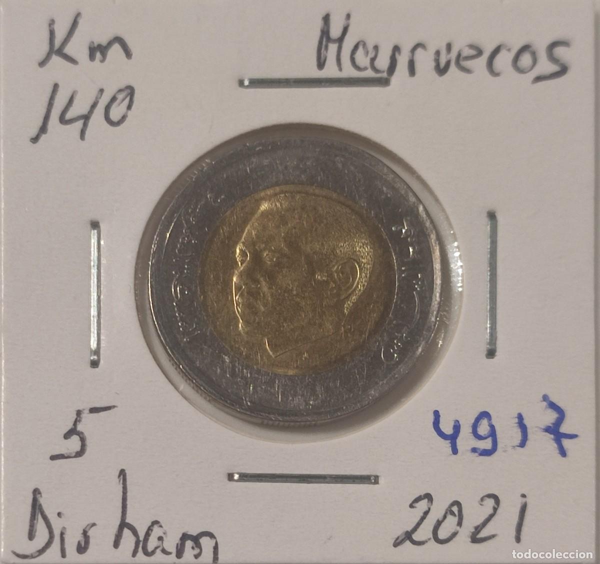 Monedas antiguas de &Aacute;frica: MONEDA DE MARRUECOS 5 DIRHAM 2021 - Foto 1