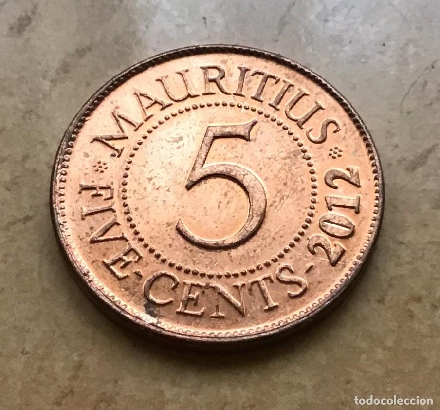 Monedas antiguas de &Aacute;frica: 5 centavos de Islas Mauricio. A&ntilde;o 2012 - Foto 1